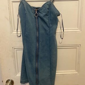 Strapless jean dress